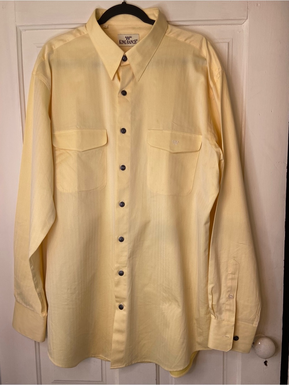 King Ranch Men's Light Yellow Long-Sleeve Button-Down Shirt